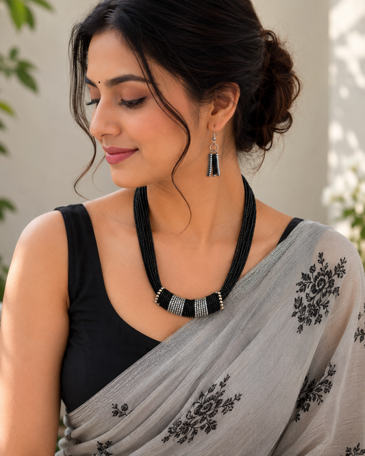 Saanvi Midnight Axis Beaded Necklace Set