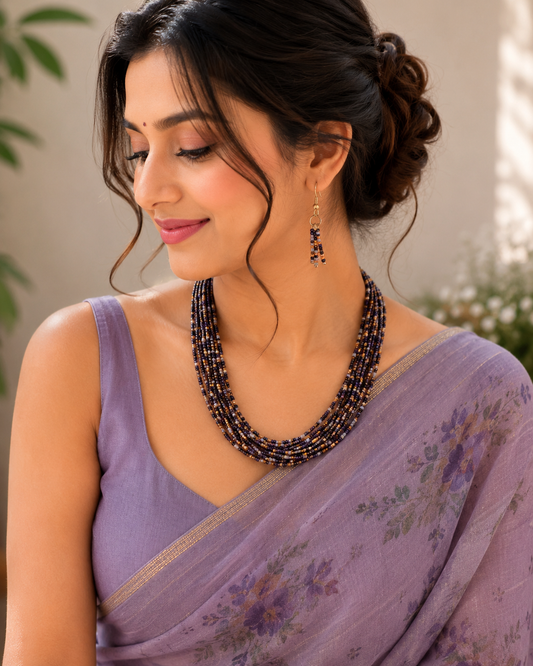 Saanvi Earthblend Layered Beaded Necklace Set